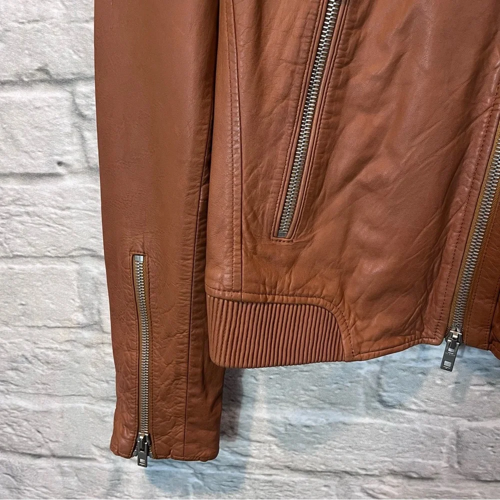 Rag & Bone Size 4 - Lyon Moto Lamb Leather Jacket - Camel MSRP $1,295 - Picture 11 of 16